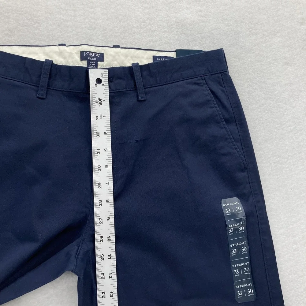 J.Crew Flex Pants Mens 34x32 Straight Fit Blue Stretch Preppy Chino Casual READ